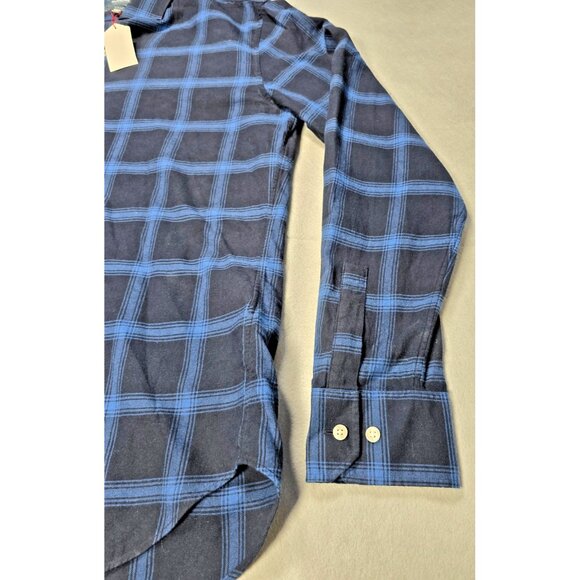 Bonobos Slim Fit Blue Black Plaid Flannel Shirt Men’s Large NWT - Picture 5 of 16